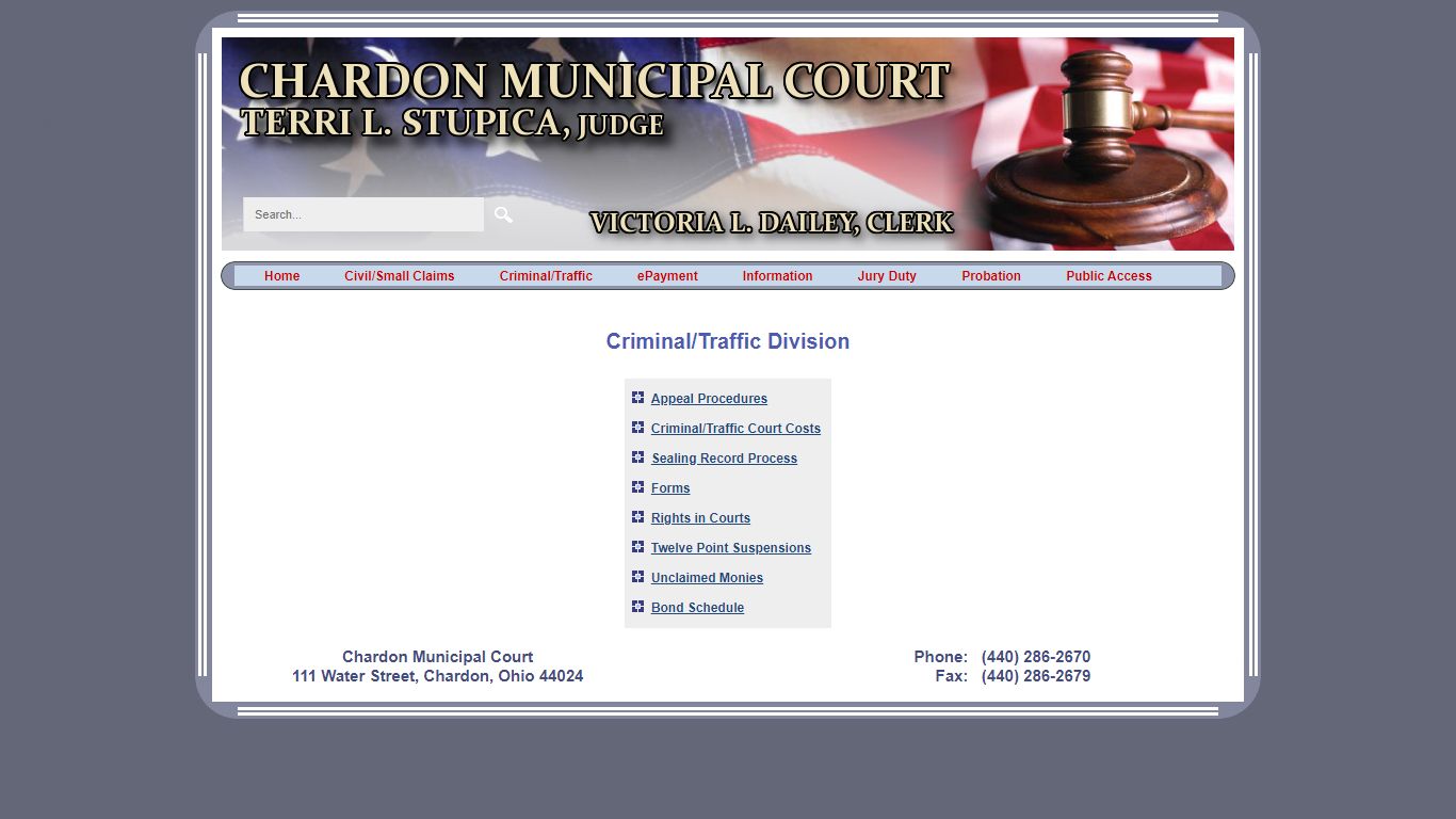 Criminal / Traffic Division - Geauga County, Ohio